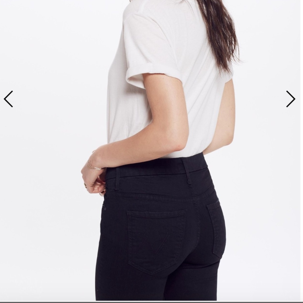 Mother High Waisted Looker black jeans cropped 32
